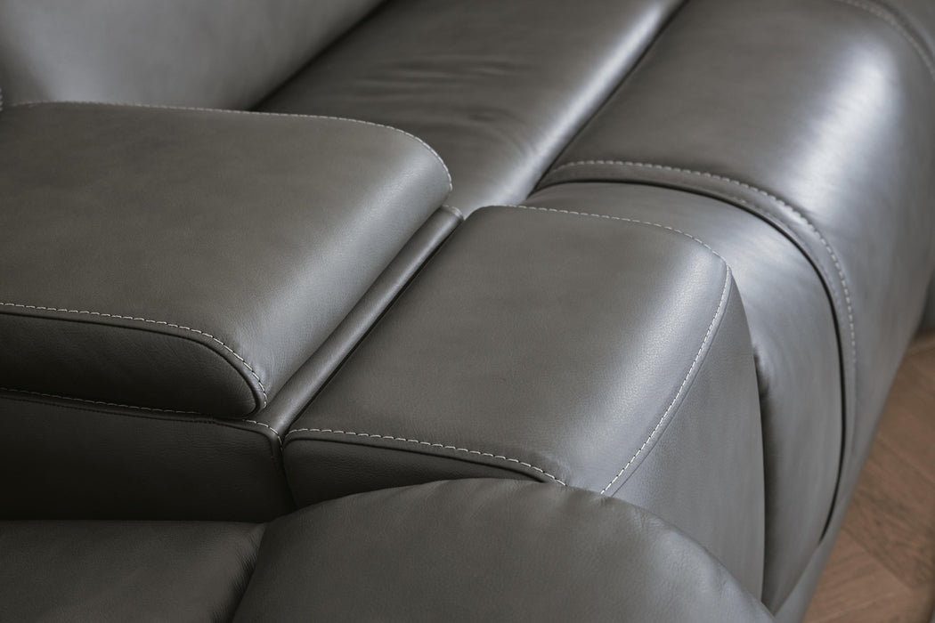 5Z - Pittson Power Reclining Sectional Loveseat with Console