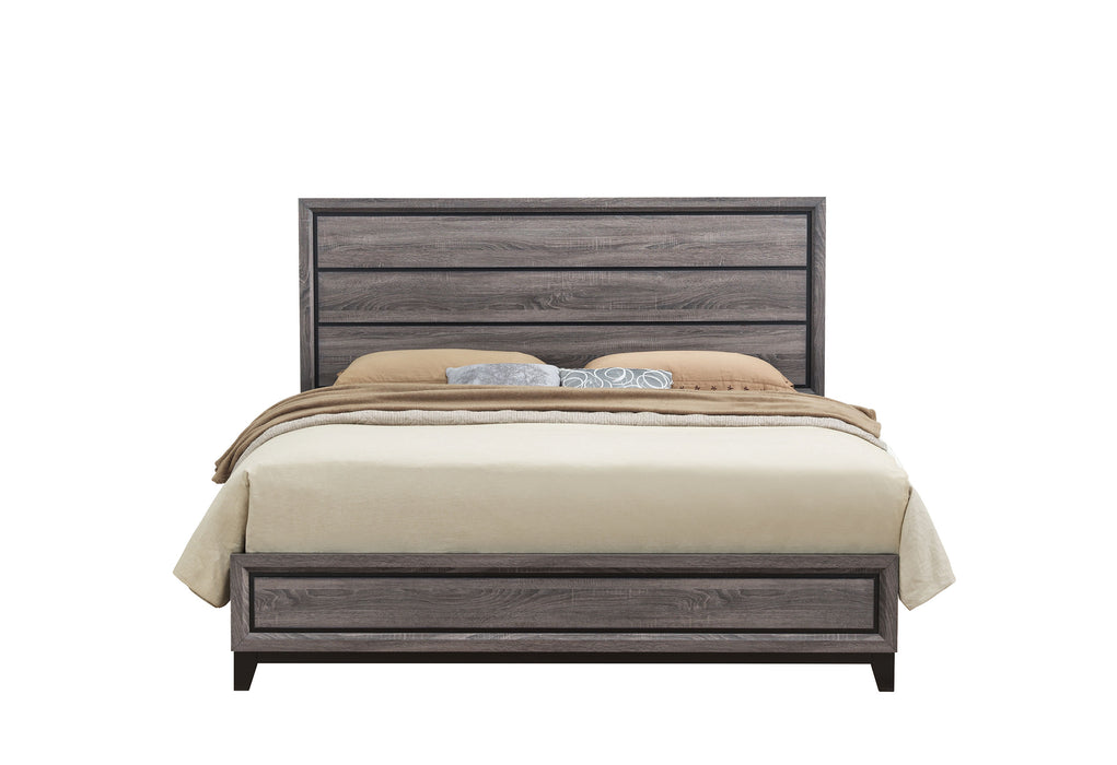 KATE FOIL GREY QUEEN BED, DRESSER, MIRROR, NIGHTSTAND