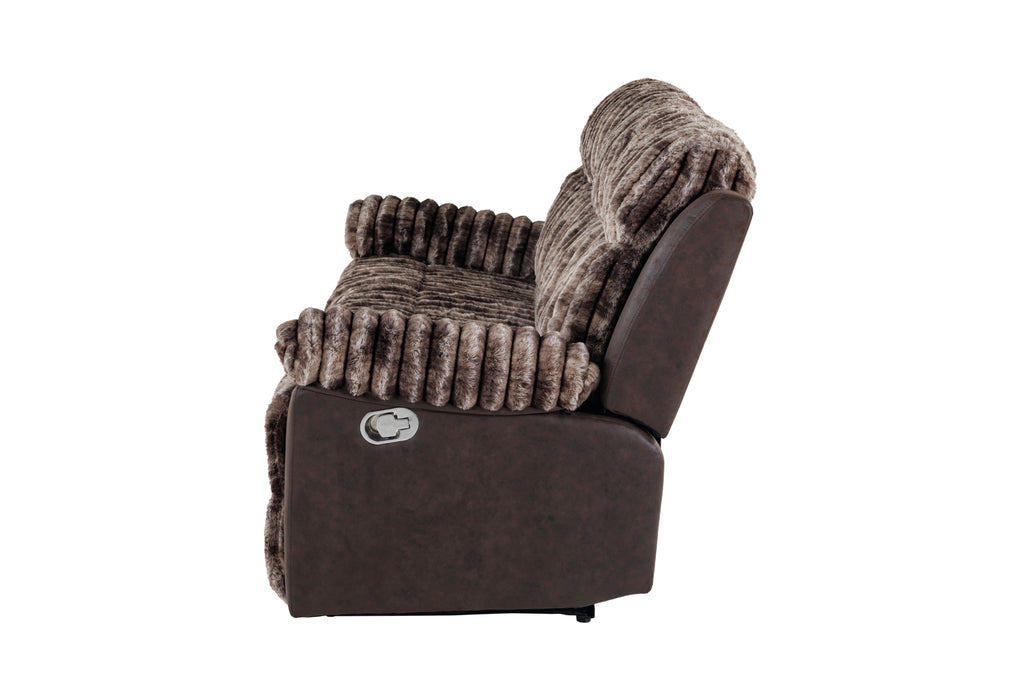 U6028 BROWN RECLINING SOFA