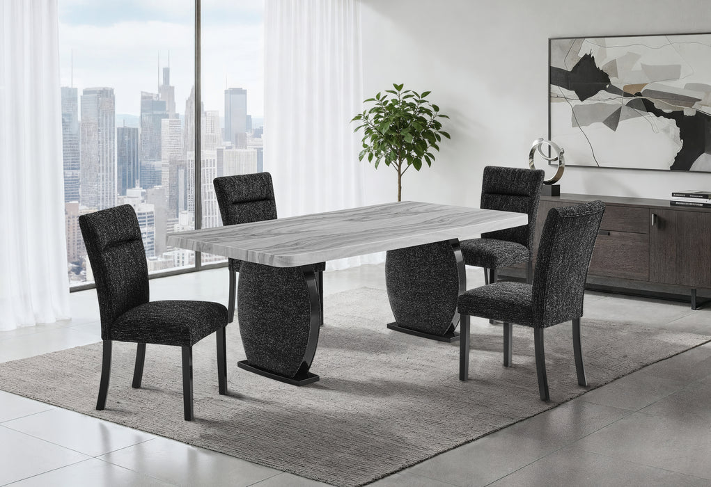 D2502 DINING TABLE AND 4 DINING CHAIRS