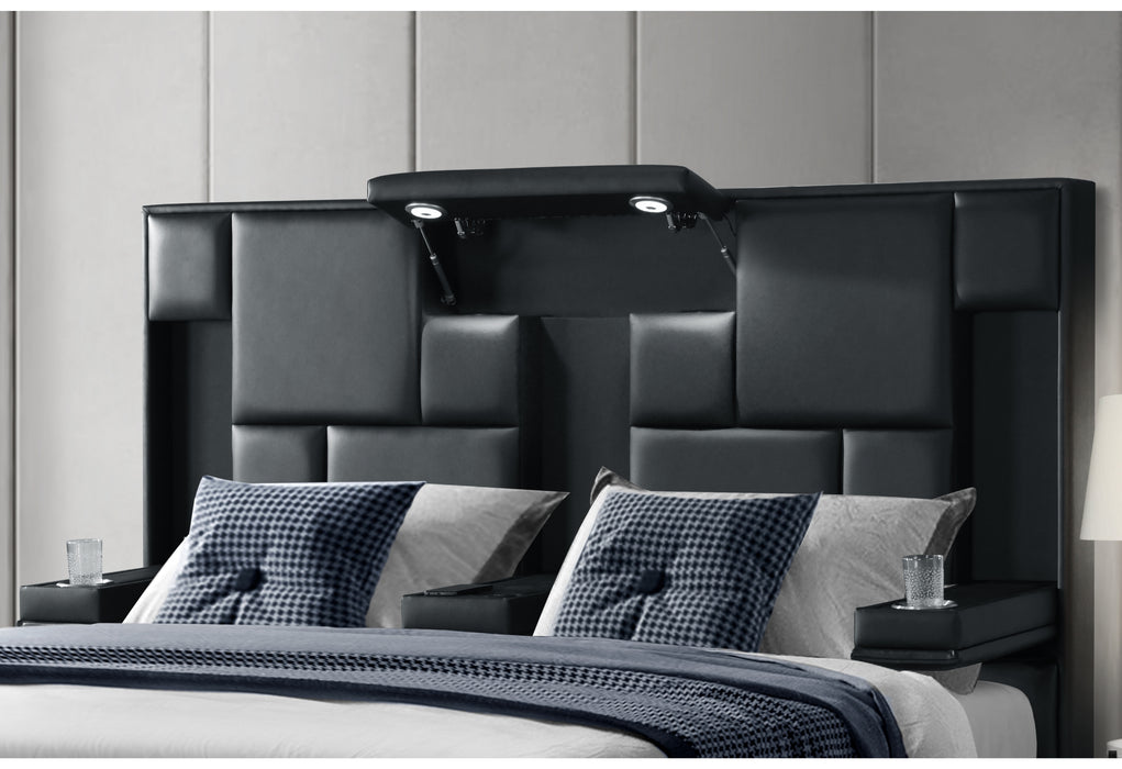 OSCAR BLACK QUEEN BED NO WOOD TRIM