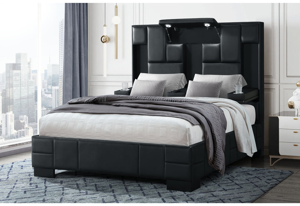 OSCAR BLACK QUEEN BED NO WOOD TRIM