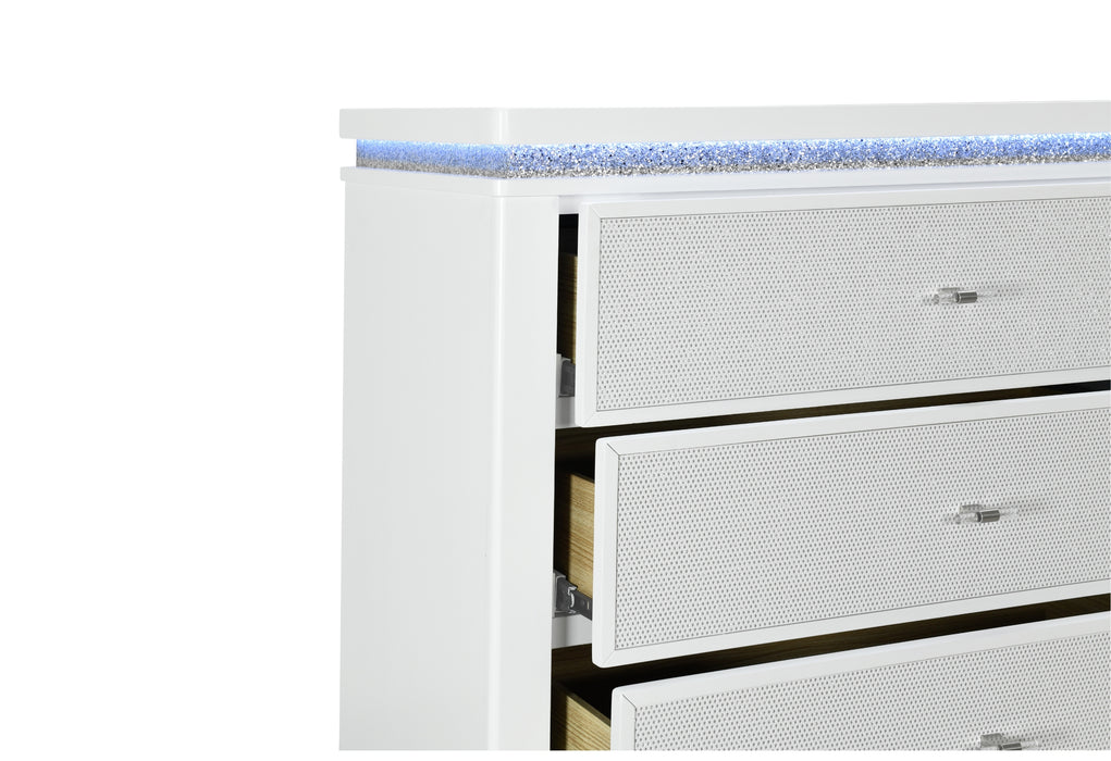 ALINA WHITE DRESSER WITH LED