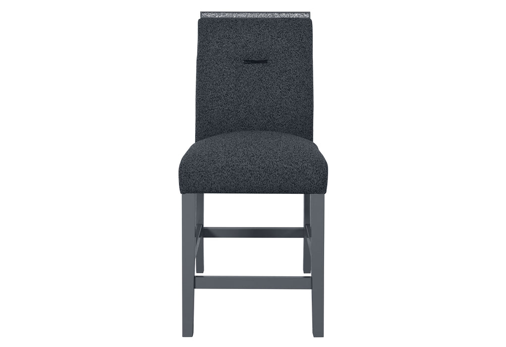 MONACO DARK GREY BAR TABLE AND 6 MONACO DARK GREY BAR STOOLS