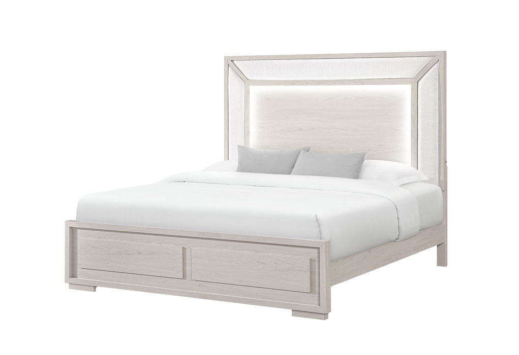 CLARA BEIGE FULL BED WITH LED