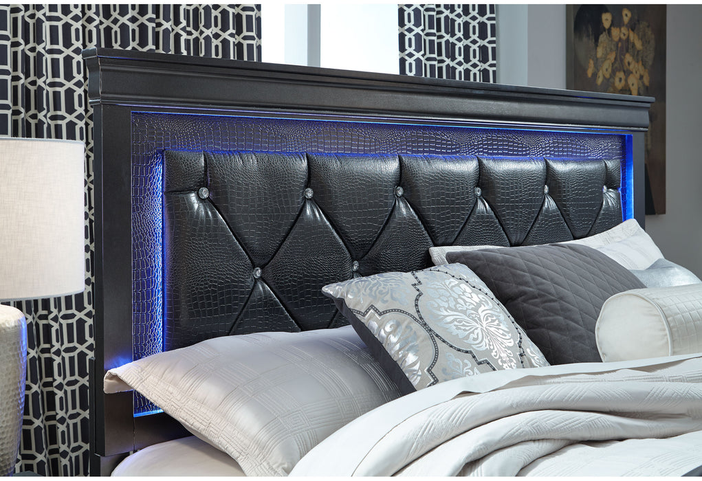 POMPEI METALLIC GREY FULL BED WITH LED