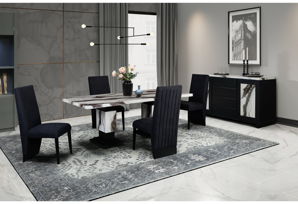 D12 DINING TABLE AND 6 DINING CHAIRS